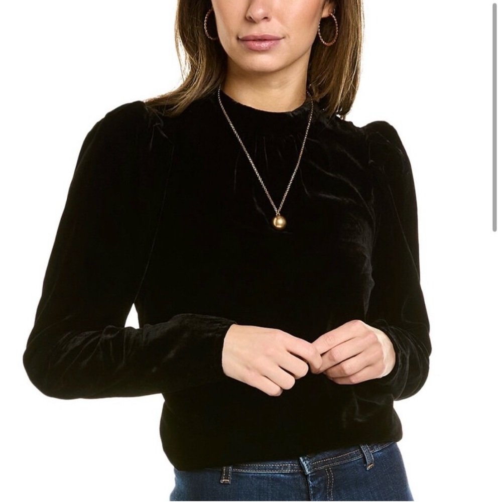 Boden Mutton Velvet Puff Sleeve Blouse
